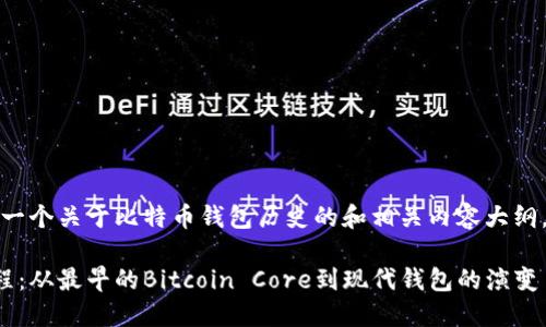 在这里，我会为您提供一个关于比特币钱包历史的和相关内容大纲，接着将介绍每个问题。

比特币钱包的发展历程：从最早的Bitcoin Core到现代钱包的演变
